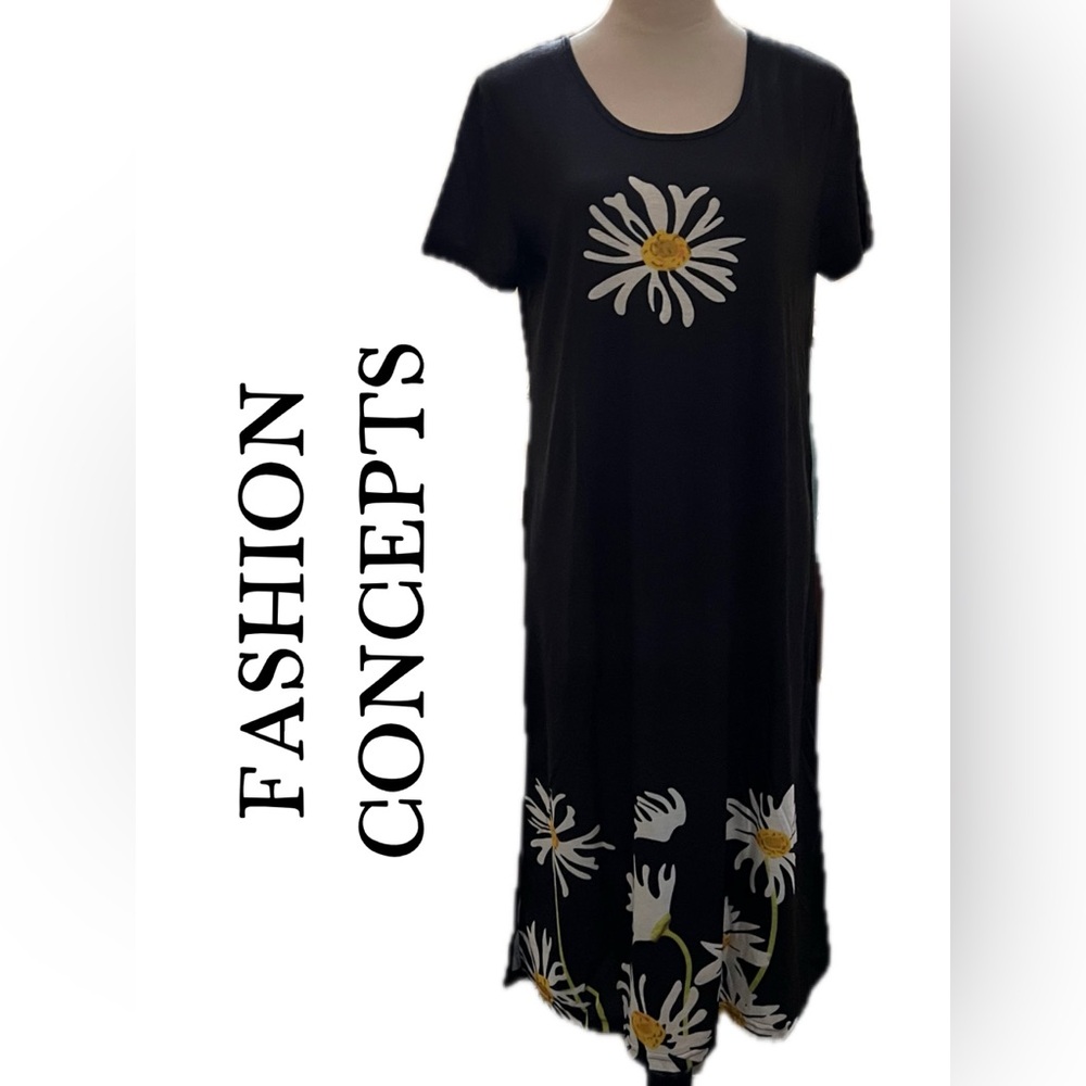 ☄️Any 2 for $10 ☄️
B3 Casual Floral Tunic Round Neckline A-line Dress.